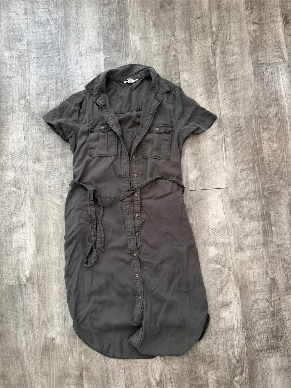 Lucky Brand Black Button-Front Dress